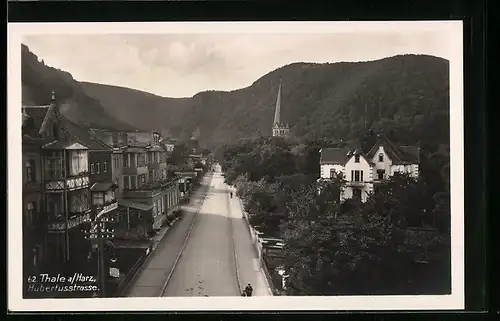 AK Thale / Harz, Hubertusstrasse aus der Vogelschau