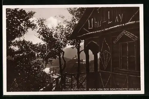 AK Niederlahnstein, Blick von der Schutzhütte Uhu-Lay