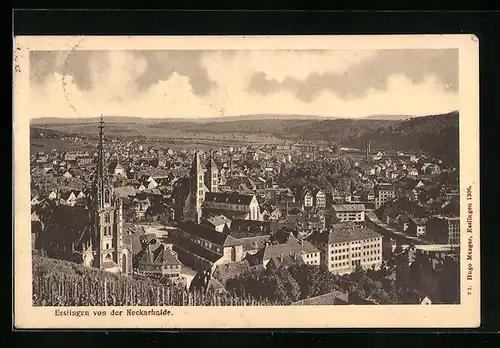 AK Esslingen / Neckar, Blick von der Neckarhalde