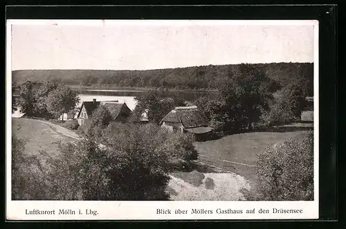 AK Mölln i. Lbg., Blick über Möllers Gasthaus auf den Drüsensee