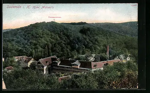 AK Suderode i. H., Hotel Michaelis und Preussenturm