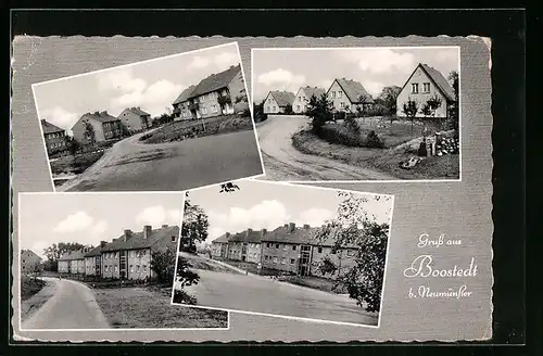 AK Boostedt b. Neumünster, Mehrfachansichten der Ortschaft
