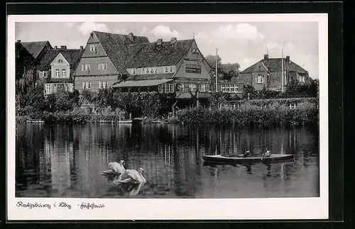 AK Ratzeburg i. Lbg., Blick zum Gasthaus Fährhaus