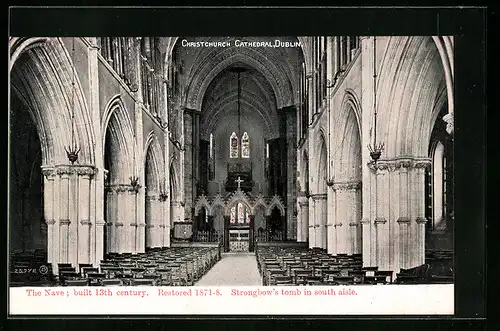 AK Dublin, Christchurch Cathedral, Strongbow's tomb in south aisle