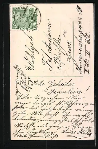 Präge-AK Jahreszahl 1911, Verschneite Dorflandschaft