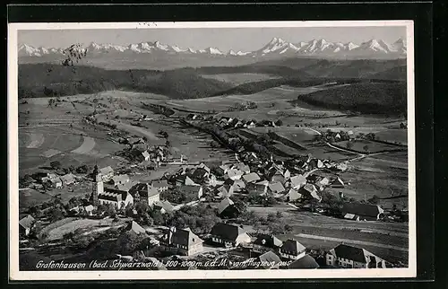 AK Grafenhausen / bad. Schwarzwald, Gesamtansicht, Flugzeugaufnahme