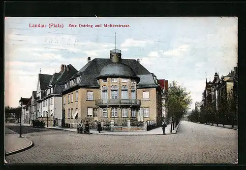 AK Landau / Pfalz, Ecke Ostring und Moltkestrasse