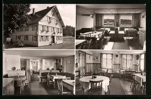 AK Obernützenbrugg, Gasthof Adler, Aussen- und Innenansichten