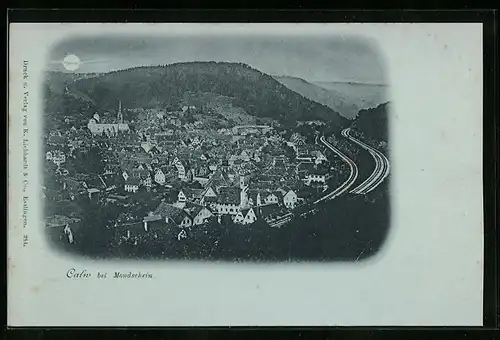 Mondschein-AK Calw, Totalansicht