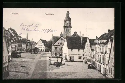 AK Altdorf, Marktplatz mit Buchbinderei Georg Pranz