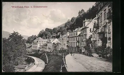 AK Wildbad / Schwarzwald, Olga- und Kernerstrasse