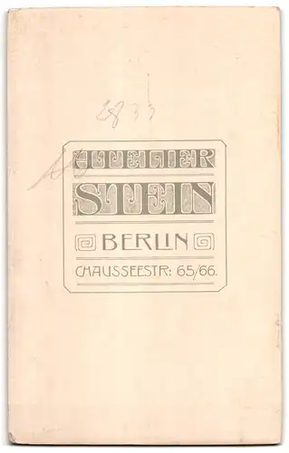 Fotografie Wilhelm Stein, Berlin, Chausseestr. 65-66, Beleibte Dame im hübschen Kleid