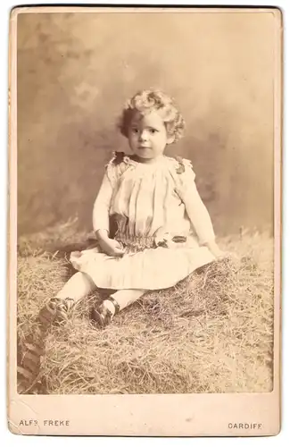 Fotografie Alfd. Freke, Cardiff, 12, Duke St., Kind im hübschen Kleid
