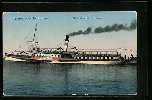 AK Bodensee-Salon-Dampfer Rhein