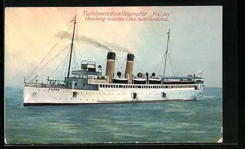 AK Passagierschiff Kaiser, Hamburg-Amerika-Linie