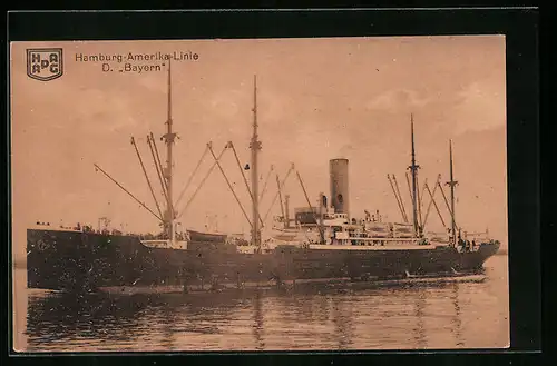 AK Dampfer Bayern auf der Hamburg-Amerika Linie