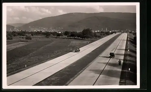 AK Ansicht der Reichsautobahn zwischen Mannheim-Heidelberg