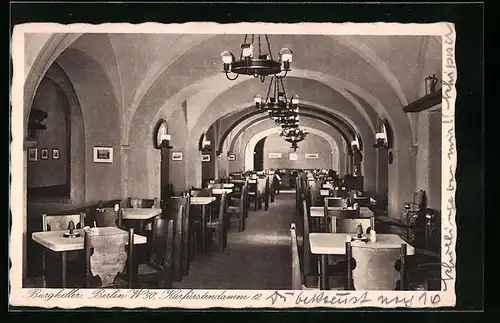 AK Berlin, Gasthaus Burgkeller, Kurfürstendamm 12, Innenansicht