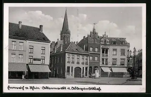 AK Emmerich a. Rhein, Altenmarkt mit Konditorei-Cafe Baardwijk und Kirche