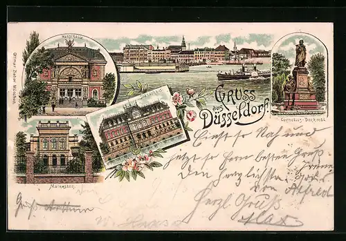 Lithographie Düsseldorf, Ständehaus, Kunsthalle, Malkasten