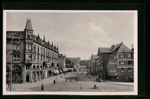 AK Zweibrücken, Hauptstrasse mit Passanten