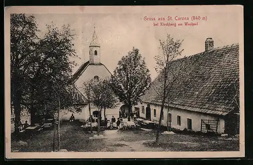 AK St. Corona bei Kirchberg am Wechsel, Innenhof eines Gasthauses