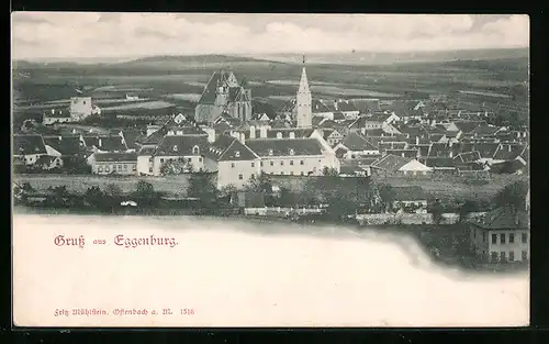 AK Eggenburg, Ortsansicht mit Blick ins Land