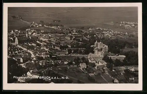 AK Bruck a. d. L., Fliegeraufnahme der Ortschaft
