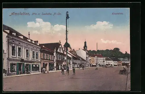 AK Amstetten, Hauptplatz mit Stadtapotheke