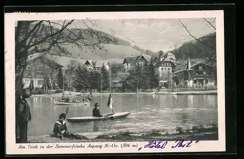 AK Aspang, Am Teich mit Booten