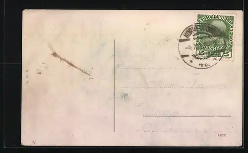 AK Korneuburg, Hauptplatz mit Denkmal