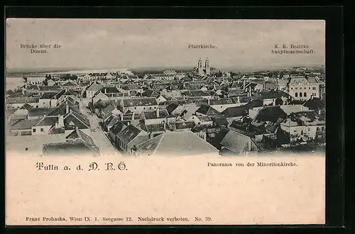 AK Tulln a.d. D., Panorama von der Minoritenkirche