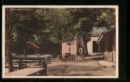 AK Krummnussbaum, Gasthaus Steinbrünndl, Gartenansicht