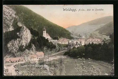 AK Waldegg, Ortsansicht mit Umgebung