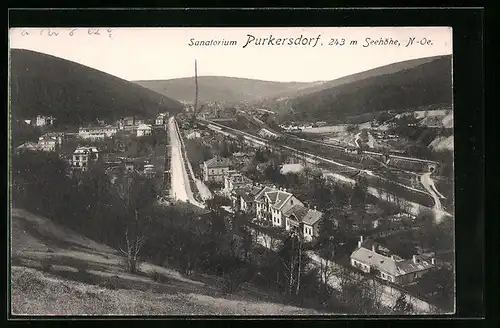 AK Purkersdorf, Teilansicht mit Sanatorium