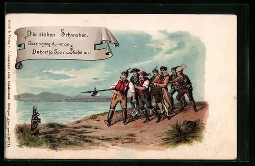 AK Märchen von den sieben Schwaben