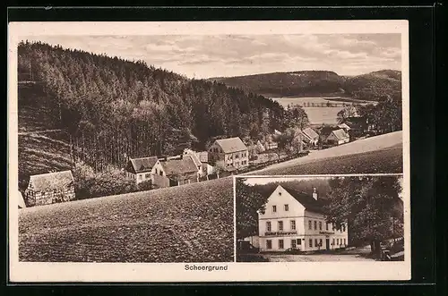 AK Scheergrund, Gasthof Scheergrund, Teilansicht