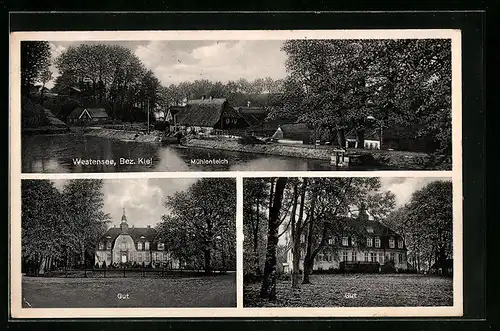 AK Westensee /Bez. Kiel, Mühlenteich, Gut, Rückansicht