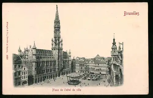 Relief-AK Brüssel / Bruxelles, Place de l`hotel de ville