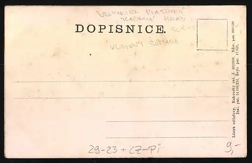 Relief-AK Velhartice, Ansicht vom Schloss