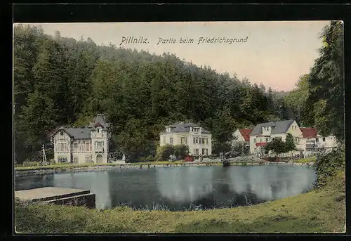 AK Dresden-Pillnitz, Partie beim Friedrichsgrund