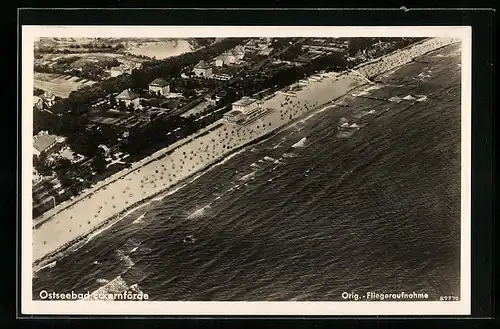 AK Eckernförde, Fliegeraufnahme des Ostseebads