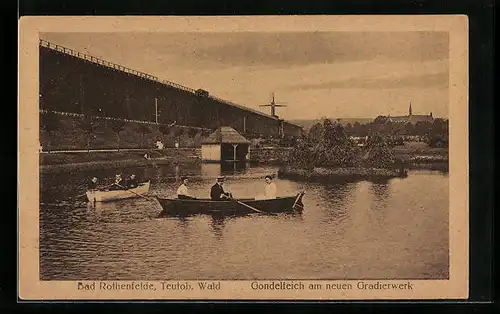 AK Bad Rothenfelde im Teutob. Wald, Gondelteich am neuen Gradierwerk