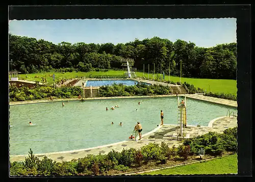 AK Itzehoe, Freibad Klosterbrunnen mit Sprungturm