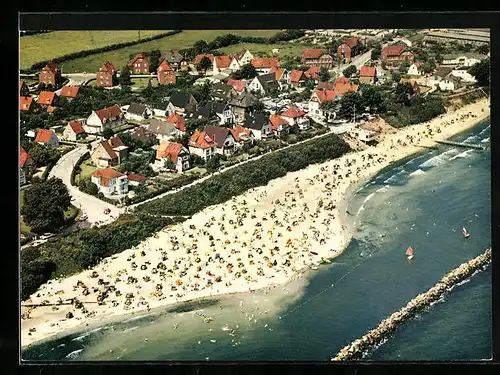 AK Kiel-Schilksee, Ortsansicht mit Strand aus der Vogelschau