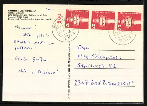 AK Kasenort, Gaststätte Zur Schleuse, Inh.: Gerda Clausen