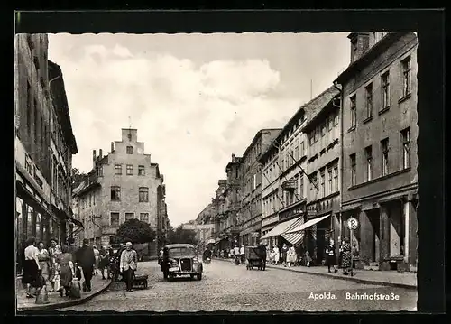 AK Apolda, Partie in der Bahnhofstrasse