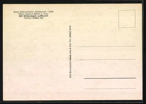 AK Süderstapel, Hotel-Restaurant-Café Eiderschleife, Inh.: Hans Joachim Böhm u. Frau
