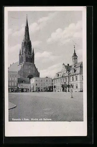 AK Demmin i. Pom., Kirche mit Rathaus