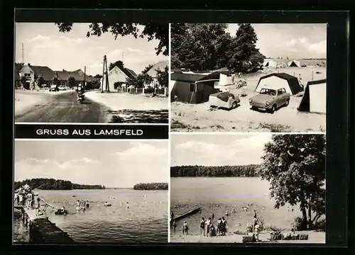 AK Lamsfeld, Strassenpartie, Zeltplatz, Strand